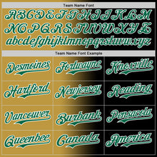 Load image into Gallery viewer, Custom Black Kelly Green Old Gold-White Authentic Gradient Fashion Baseball Jersey

