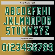 Load image into Gallery viewer, Custom Black Kelly Green Old Gold-White Authentic Gradient Fashion Baseball Jersey
