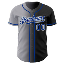 Load image into Gallery viewer, Custom Black Royal Gray-White Authentic Gradient Fashion Baseball Jersey
