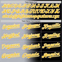 Load image into Gallery viewer, Custom Black Gold Gray-White Authentic Gradient Fashion Baseball Jersey
