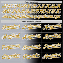 Load image into Gallery viewer, Custom Black Old Gold Gray-White Authentic Gradient Fashion Baseball Jersey
