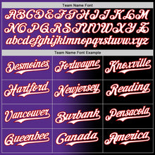 Load image into Gallery viewer, Custom Black White Purple-Red Authentic Gradient Fashion Baseball Jersey
