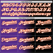 Load image into Gallery viewer, Custom Black White Purple-Orange Authentic Gradient Fashion Baseball Jersey
