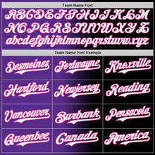 Load image into Gallery viewer, Custom Black White Purple-Pink Authentic Gradient Fashion Baseball Jersey
