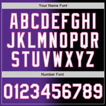 Load image into Gallery viewer, Custom Black White Purple-Pink Authentic Gradient Fashion Baseball Jersey
