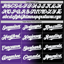 Load image into Gallery viewer, Custom Black White Purple-Gray Authentic Gradient Fashion Baseball Jersey
