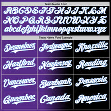 Load image into Gallery viewer, Custom Black White Purple-Light Blue Authentic Gradient Fashion Baseball Jersey
