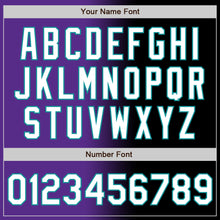 Load image into Gallery viewer, Custom Black White Purple-Teal Authentic Gradient Fashion Baseball Jersey
