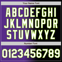 Load image into Gallery viewer, Custom Black White Purple-Neon Green Authentic Gradient Fashion Baseball Jersey

