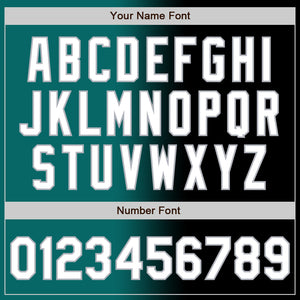 Custom Black White Teal-Gray Authentic Gradient Fashion Baseball Jersey