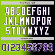 Load image into Gallery viewer, Custom Black Purple Neon Green-White Authentic Gradient Fashion Baseball Jersey
