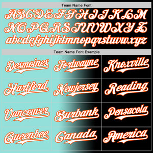 Custom Black White Ice Blue-Orange Authentic Gradient Fashion Baseball Jersey