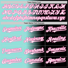 Load image into Gallery viewer, Custom Black White Ice Blue-Pink Authentic Gradient Fashion Baseball Jersey
