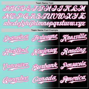 Custom Black White Ice Blue-Pink Authentic Gradient Fashion Baseball Jersey