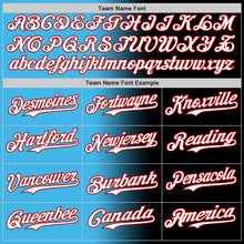 Load image into Gallery viewer, Custom Black White Sky Blue-Red Authentic Gradient Fashion Baseball Jersey
