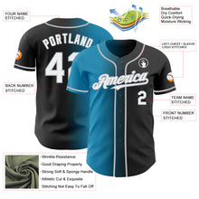 Load image into Gallery viewer, Custom Black White Panther Blue-Gray Authentic Gradient Fashion Baseball Jersey
