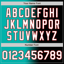 Load image into Gallery viewer, Custom Black White Aqua-Red Authentic Gradient Fashion Baseball Jersey
