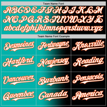 Load image into Gallery viewer, Custom Black White Aqua-Orange Authentic Gradient Fashion Baseball Jersey
