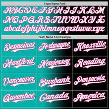 Load image into Gallery viewer, Custom Black White Aqua-Pink Authentic Gradient Fashion Baseball Jersey
