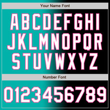 Load image into Gallery viewer, Custom Black White Aqua-Pink Authentic Gradient Fashion Baseball Jersey
