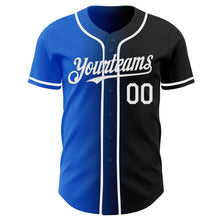 Load image into Gallery viewer, Custom Black White-Thunder Blue Authentic Gradient Fashion Baseball Jersey
