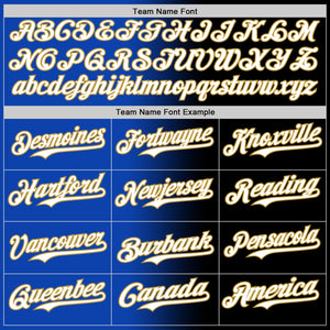Custom Black White Thunder Blue-Old Gold Authentic Gradient Fashion Baseball Jersey