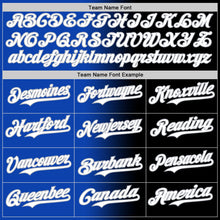 Load image into Gallery viewer, Custom Black White Thunder Blue-Gray Authentic Gradient Fashion Baseball Jersey
