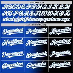 Custom Black White Thunder Blue-Light Blue Authentic Gradient Fashion Baseball Jersey