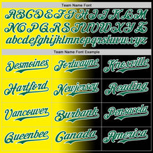Load image into Gallery viewer, Custom Black Kelly Green Light Yellow-White Authentic Gradient Fashion Baseball Jersey
