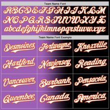 Load image into Gallery viewer, Custom Black White Medium Purple-Orange Authentic Gradient Fashion Baseball Jersey
