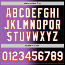 Load image into Gallery viewer, Custom Black White Medium Purple-Orange Authentic Gradient Fashion Baseball Jersey
