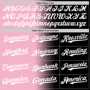 Custom Black White-Light Pink Authentic Gradient Fashion Baseball Jersey