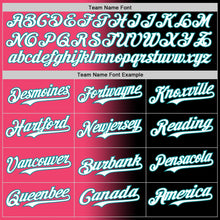Load image into Gallery viewer, Custom Black White Neon Pink-Teal Authentic Gradient Fashion Baseball Jersey
