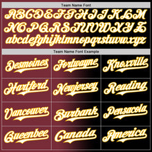 Load image into Gallery viewer, Custom Black White Burgundy-Gold Authentic Gradient Fashion Baseball Jersey
