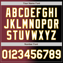 Load image into Gallery viewer, Custom Black White Burgundy-Gold Authentic Gradient Fashion Baseball Jersey
