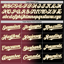 Load image into Gallery viewer, Custom Black White Burgundy-Old Gold Authentic Gradient Fashion Baseball Jersey
