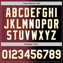 Load image into Gallery viewer, Custom Black White Burgundy-Old Gold Authentic Gradient Fashion Baseball Jersey
