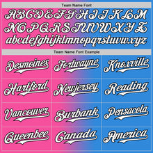 Load image into Gallery viewer, Custom Electric Blue White Pink-Black Authentic Gradient Fashion Baseball Jersey
