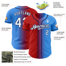 Load image into Gallery viewer, Custom Electric Blue White Red-Navy Authentic Gradient Fashion Baseball Jersey

