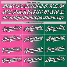 Load image into Gallery viewer, Custom Kelly Green White Pink-Black Authentic Gradient Fashion Baseball Jersey
