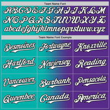 Load image into Gallery viewer, Custom Purple White Aqua-Black Authentic Gradient Fashion Baseball Jersey
