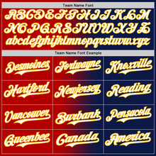 Load image into Gallery viewer, Custom Navy White Red-Gold Authentic Gradient Fashion Baseball Jersey
