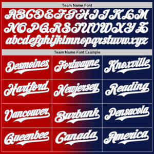 Custom Navy White Red-Gray Authentic Gradient Fashion Baseball Jersey