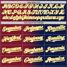 Load image into Gallery viewer, Custom Navy White Crimson-Gold Authentic Gradient Fashion Baseball Jersey
