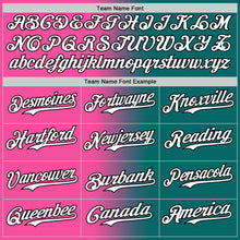 Load image into Gallery viewer, Custom Teal White Pink-Black Authentic Gradient Fashion Baseball Jersey
