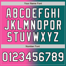 Load image into Gallery viewer, Custom Teal White Pink-Black Authentic Gradient Fashion Baseball Jersey

