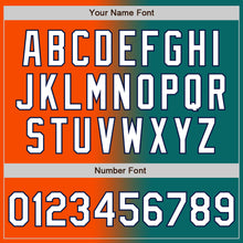 Load image into Gallery viewer, Custom Teal White Orange-Navy Authentic Gradient Fashion Baseball Jersey
