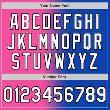 Load image into Gallery viewer, Custom Thunder Blue White Pink-Black Authentic Gradient Fashion Baseball Jersey
