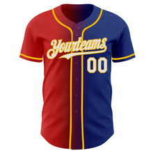 Load image into Gallery viewer, Custom Royal White Red-Gold Authentic Gradient Fashion Baseball Jersey

