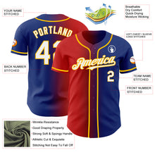 Load image into Gallery viewer, Custom Royal White Red-Gold Authentic Gradient Fashion Baseball Jersey
